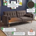 thumbnail image 2 of Sofá Cama Makora Merlak Chocolate Velvet 3 Posiciones con Soft Foam Reclinable, 2 of 10