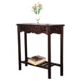 thumbnail image 5 of D-Art Collection Solid Mahogany Wood Entrance Table in Dark Brown, 5 of 5