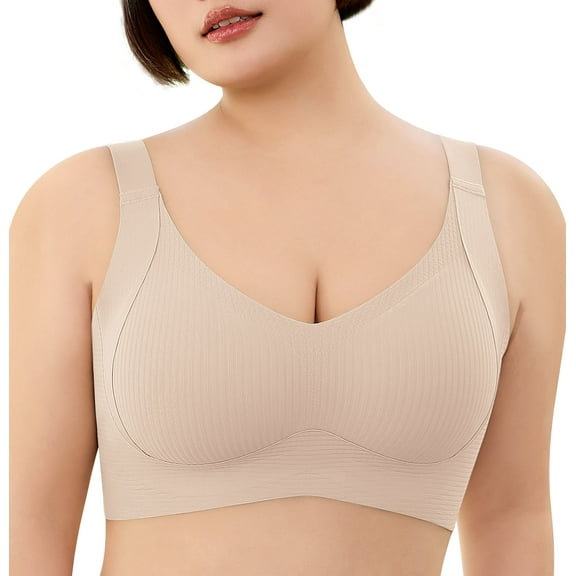 Daystry Womens Wireless Bras Full Coverage Comfortable Seamless Everyday Bras Soft Light Support Bras