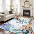thumbnail image 2 of Large Area Rugs for Living Room Bedroom, Octopus Coastal 8'x10' Rug Washable Carpet Runner Indoor Outdoor, Summer Nautical Starfish Coral Ocean Non Slip Floor Mats Rug for Kitchen, Patio, 2 of 8