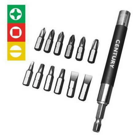 UPC: 0081838690144 | CENTURY DRILL AND TOOL 69014 Screw Guide and Bit 13 Pc Set