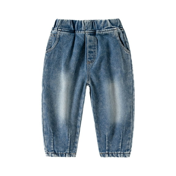 Toddler Boys Cargo Jeans Elastic Waisted Baggy Jeans Pull on Cargo Pants Distressed Denim Pants Baby Joggers Pants