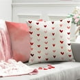 thumbnail image 3 of Valentine's Day Pillow Covers 18x18 Inch Set of 2 Small Red Pink Hearts Decor White Throw Pillow Covers Valentine's Day Cushion Case Decoration for Sofa Couch 56B, 3 of 4