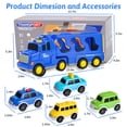 thumbnail image 6 of AOKESI 5 in 1 Carrier Transport Cars Toy for Toddlers, Power Vehicle Toy Set with Light and Sound, Gift for Boys Girls, 6 of 8