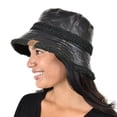 thumbnail image 3 of C.C Women's Winter Faux Fur Teddy Style Reversible Fisherman Bucket Hat, Black, 3 of 3