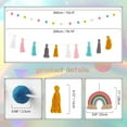 thumbnail image 2 of 3 PCS Tassel Rainbow Garland Pom Ball Banner, Tassel Garland Banner Macrame Rainbow Wall Hanging Decor for Boho Home Party,Pink, 2 of 13