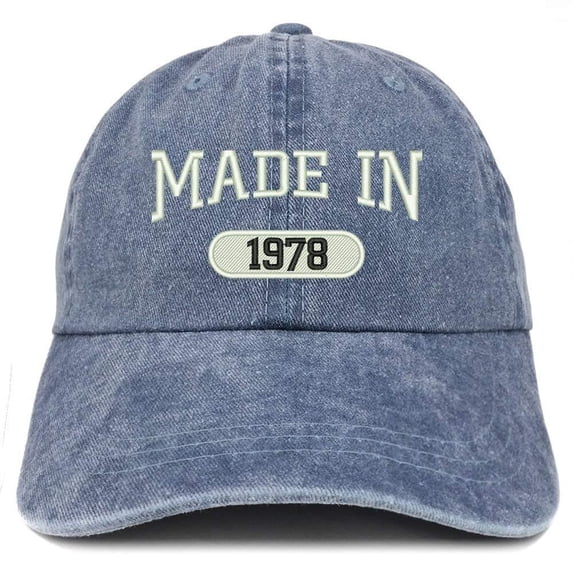 Trendy Apparel Shop Made in 1978 Embroidered 40th Birthday Washed Baseball Cap