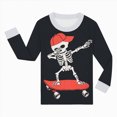thumbnail image 3 of NOLDARES Toddler Girls Skeleton Pajamas Sets Kids Pumpkin Sleepwear Girl Halloween 2 Pcs PJS, 3 of 4