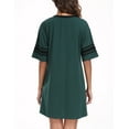 thumbnail image 6 of DreamFish Womens Nightgown Short Sleeve Sleepshirt V Neck Sleepwear Casual Loungewear Ladies Sleepwear, 6 of 9