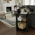 thumbnail image 3 of ZEXVIDA Round End Table with Storage Shelf,3 Tier Modern Side Table, Sofa Recliner Side Table,Accent Coffee Table,Nightstand for Living Room Bedroom for Small Spaces,19.7" D x 21.7" H (Black), 3 of 7