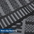 thumbnail image 7 of Hasoo 9' x 12' Gray/Black Outdoor Rug for Patio Decor Waterproof Plastic Straw Modern Geometric Carpet PP Tube Woven Portable Camping Mat for Picnic Balcony, 7 of 7
