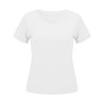 thumbnail image 3 of TODOZO T Shirts for Women Loose Fit Casual Lightweight Soft Basic Tees Womens Summer Tops Women's V Neck Loose Thin Breathable T Shirt White M, 3 of 6