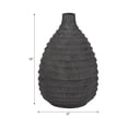 thumbnail image 4 of Contemporary Ceramic Ribbed Vase for Living Room Decor - Decorative Flower Vase for Bedroom, Office Desk, and House Display - Home Accent for Dining Room Table Styling - 15", Black, 4 of 11