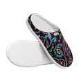 thumbnail image 3 of Daiia Paisley Print Women’s Fuzzy Slippers Memory Foam Lightweight House Shoes Cozy Loafer Flannel House Shoes-35/36, 3 of 7