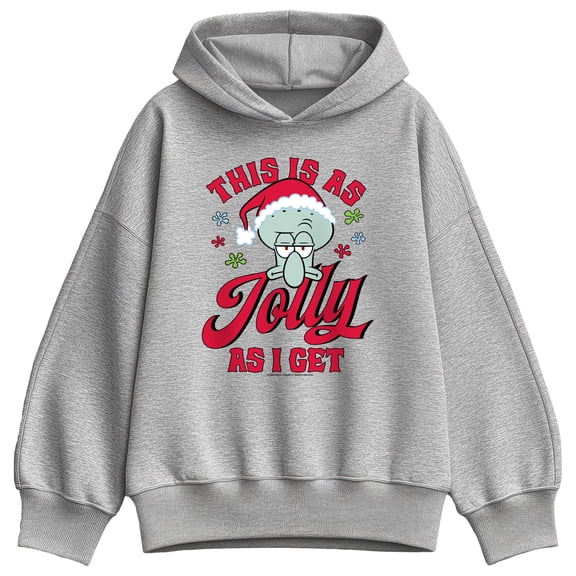 SpongeBob SquarePants - This Is As Jolly As I Get - Women's Oversized Fleece Hoodie Sweatshirt
