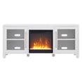 thumbnail image 3 of Evelyn&Zoe Quincy Rectangular TV Stand with Log Fireplace for TV's up to 65", White, 3 of 11