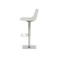 thumbnail image 3 of Cid 21 Inch Modern Swivel Counter Bar Stool, White Faux Leather, Adjustable- Saltoro Sherpi, 3 of 5
