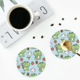 thumbnail image 5 of Kll Round Shape Drink Coasters Set Of 4,Pu Leather Absorbent Coasters Set Decorative Coffee Cup Coasters Housewarming Gift For Home Decor-Cute Floral Frog, 5 of 9