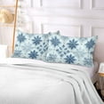 thumbnail image 5 of Plush Pillow Cases King Size Ultra Soft Warm Pillowcases with Zipper 3d Blue White Snowflakes 20"x40", 5 of 9