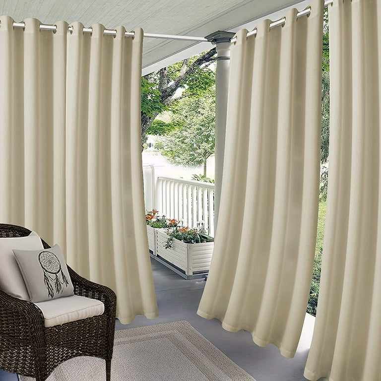 カーテン ann ZXNYH Linen Look Indoor/Outdoor Curtains, 105 x 95 Inch, Cream