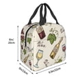 thumbnail image 3 of Fotbe Grapes Bbottles Wine Bolsa Térmica con Estampado y Forro de Aluminio Grueso Bolsa de Almuerzo con Bolsillo Frontal para Hombres y Mujeres, Ideal para Trabajo, Escuela, 3 of 8