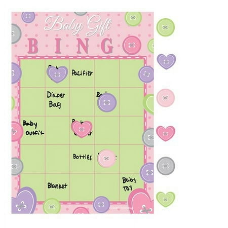 Club Pack of 60 Cute As A Button Pink Baby Girl Bingo Party Games 10"