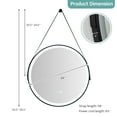 thumbnail image 2 of costway 24" Round LED Bathroom Mirror 3 Color Modes Anti-Fog Wall Mounted Hanging Mirror, 2 of 10