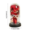 thumbnail image 3 of Preserved Rose Lamp, 7 Rose Bouquet with Gypsophila in Glass Dome, LED Light Base for Romantic Gift, 3 of 6