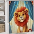 thumbnail image 5 of 4 Pieces Modern Lion Shower Curtain Set Funny Show Animal Rustic Picture on Non-Slip Rugs Toilet Lid Cover Bath Mat and Bathroom Curtain with 12 Hooks,72x72 Inch, 5 of 8
