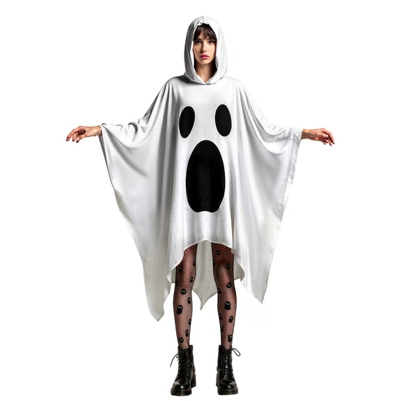 Adult Hooded Ghost Costume Poncho