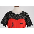 thumbnail image 4 of Women's Halloween Lace Short Sleeve Round Neck Sexy Splicing Printed Dresses Vintage Swing Dresses, 4 of 9