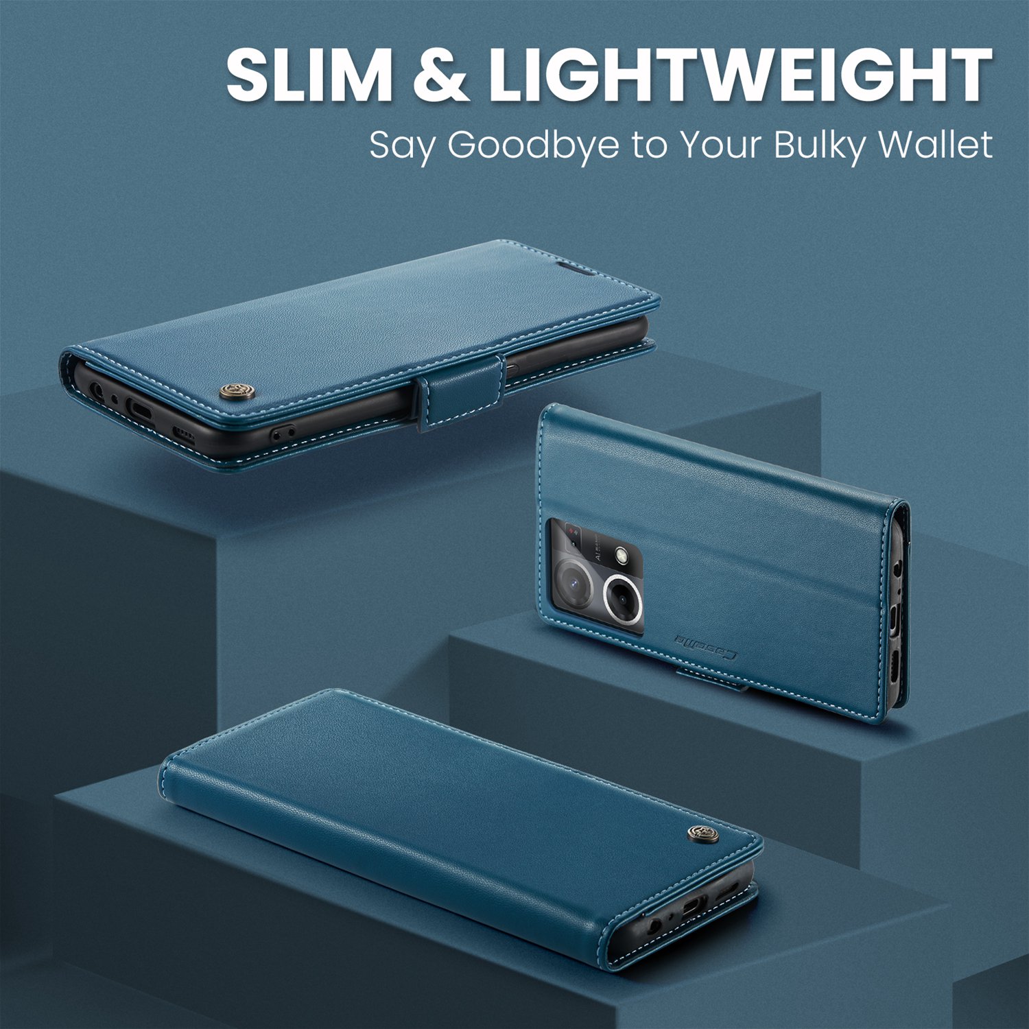 ETFAST Leather Phone Case Wallet With Card Holder Zipper For OPPO Reno 8 4G High Quality Leather Phone Case