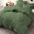 thumbnail image 2 of Luxury 500 TC Egyptian Cotton Comforter | Round Circle Design | 300 GSM | Soft, Breathable | 1 Piece- Cal-King Size ( 98" x 104" ) Inches, 1pc Comforter Only, (Moss), 2 of 4