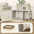 thumbnail image 3 of PawHut Cat Litter Box Enclosure with Rattan Door and Scratching Pad, White, 3 of 10