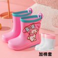 thumbnail image 1 of Botas de lluvia de dibujos animados para niños Sanrio Four Seasons, botas de lluvia Coolomi Hello Kitty para jardín de infantes, zapatos de agua antideslizantes para exteriores, venta al por mayor, 1 of 5