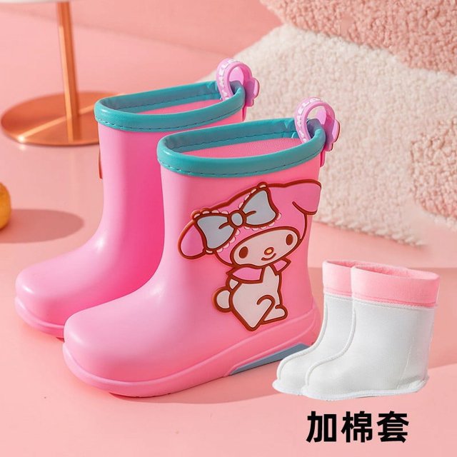 Botas de lluvia de dibujos animados para niños Sanrio Four Seasons, botas de lluvia Coolomi Hello Kitty para jardín de infantes, zapatos de agua antideslizantes para exteriores, venta al por mayor