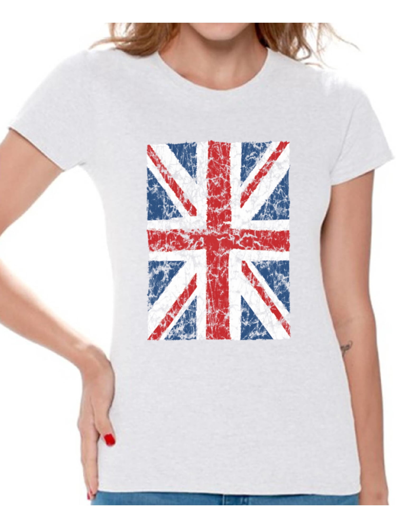 Women's Union Jack British Flag UK Patriotic TShirt for Women