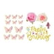 thumbnail image 1 of 15 piezas Toppers de pastel de hadas con champiñones rosados ​​artesanías decorativas de arte decoraciones de pasteles de mariposa de hadas para, 1 of 9