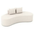 thumbnail image 1 of Costway 78.5" Sofa Couch Upholstered Curved Sofa with 2 Cozy Pillows Low Backrest Beige Beige, 1 of 10