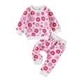 thumbnail image 6 of Xyant Toddler Baby Girl Clothes 6 12 18 24 Months 2T 3T Fall Winter Outfits Long Sleeves Sweatshirt Tops Pants Set Clothes for Baby Girl (Pink,18-24 Months), 6 of 6