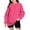 Hot Pink #137, variant on Kids' Sweatshirt Oversized Dropped Shoulder Crewneck Long Sleeve Casual Pullover Basic Comfortable Solid Color Fall Top