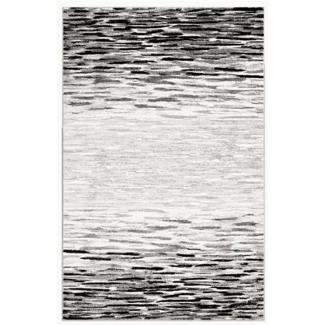 Trans-Ocean Imports LAU80731948 7 ft. 10 in. x 9 ft. 10 in. Liora Manne Luna Strata Indoor Rug Wilton Woven Rectangular Rug - Black & Grey