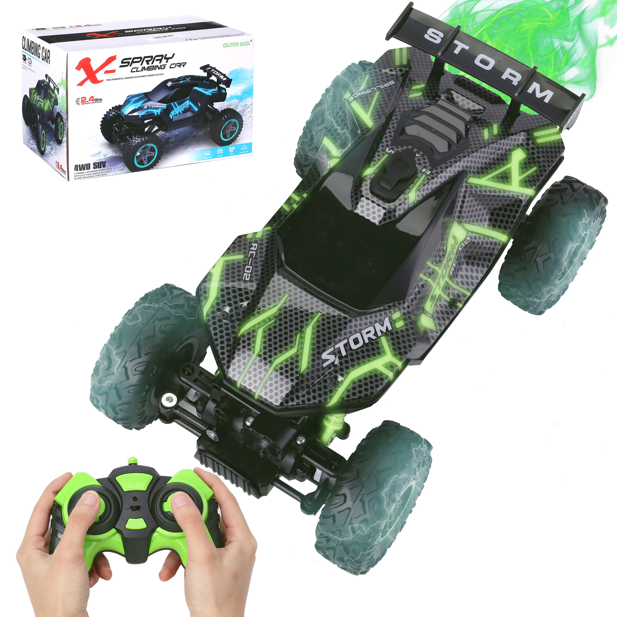 Remote Control 116 Scale 4WD Offroad Vehicle, Spray Climbing Toy Car