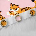 thumbnail image 4 of Castle Fairy Cartoon Tiger Animal Blackout Curtains Set of 2 (52x84 Each) for Children Teens,Kawaii Wildlife Window Curtains,Pink Orange Curtains and Drapes,Ultra Soft Home Decor, 4 of 6