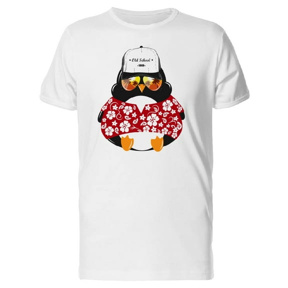Cute Hawaiian Tropical Penguin T-Shirt Men -Image by Shutterstock, Male 4X-Large