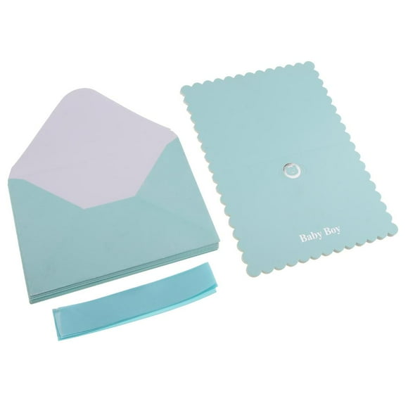 simhoa Baby shower invitation card blue boy pink girl ribbon envelope baby Baby Boy