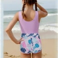 thumbnail image 5 of One-Piece Swimsuit For Girls Summer Beach Bikini Shorts Sport Sleekless Sunbathing Print Sleeveless Shouderless 1 Piece Beachwear Set, 5 of 7