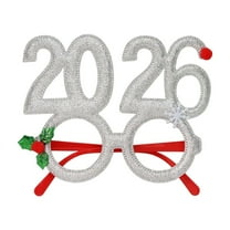 2026 Glasses 1 pack - Glasses for Happy New Year Party Supplies Decoration& Graduation Party Supplies Class of 2026 - Sparkling Plastic Photo Booth Props for Adults Children(Silver)
