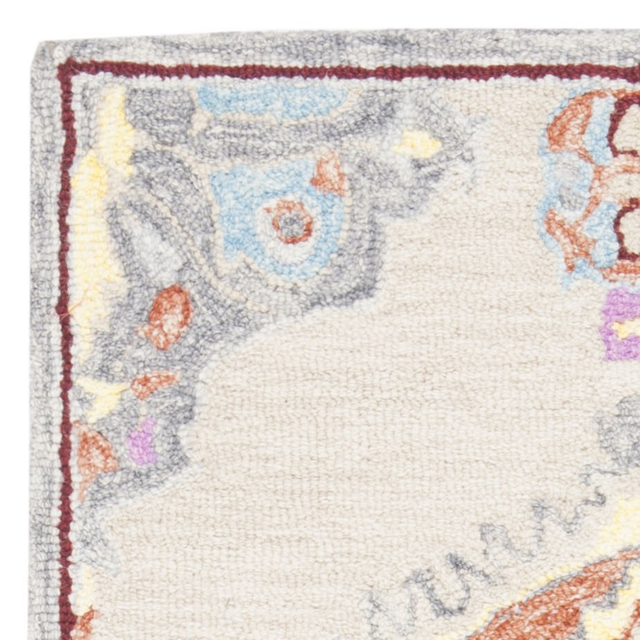 SAFAVIEH Micro-Loop Bosworth Floral Medallion Runner Rug, Beige/Orange, 2'3" x 7'