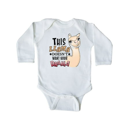 

Inktastic This Llama Doesn t Want Your Drama cute llama Gift Baby Boy or Baby Girl Long Sleeve Bodysuit